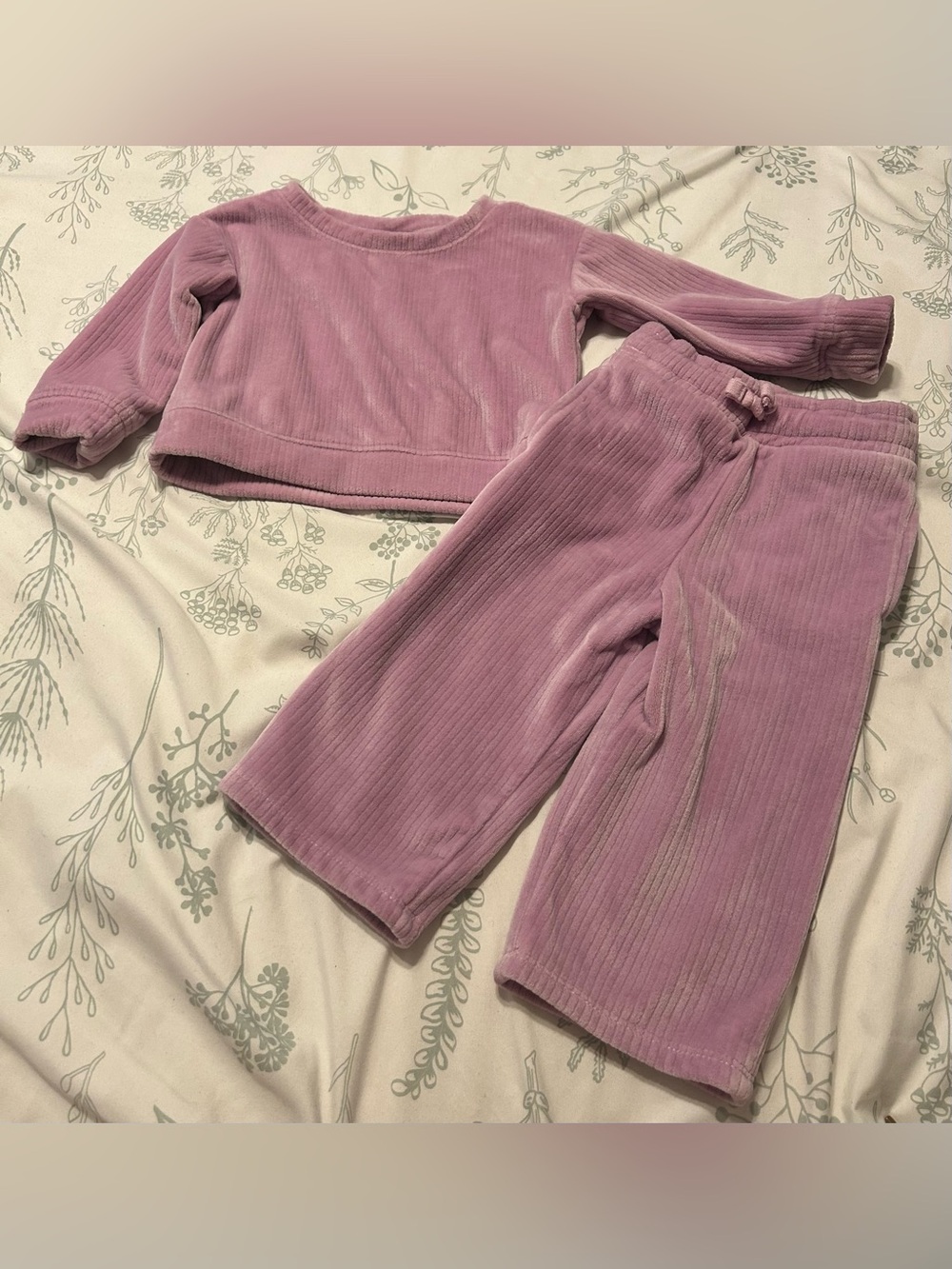 Kids Mauve/Purple Plush Corduroy Set